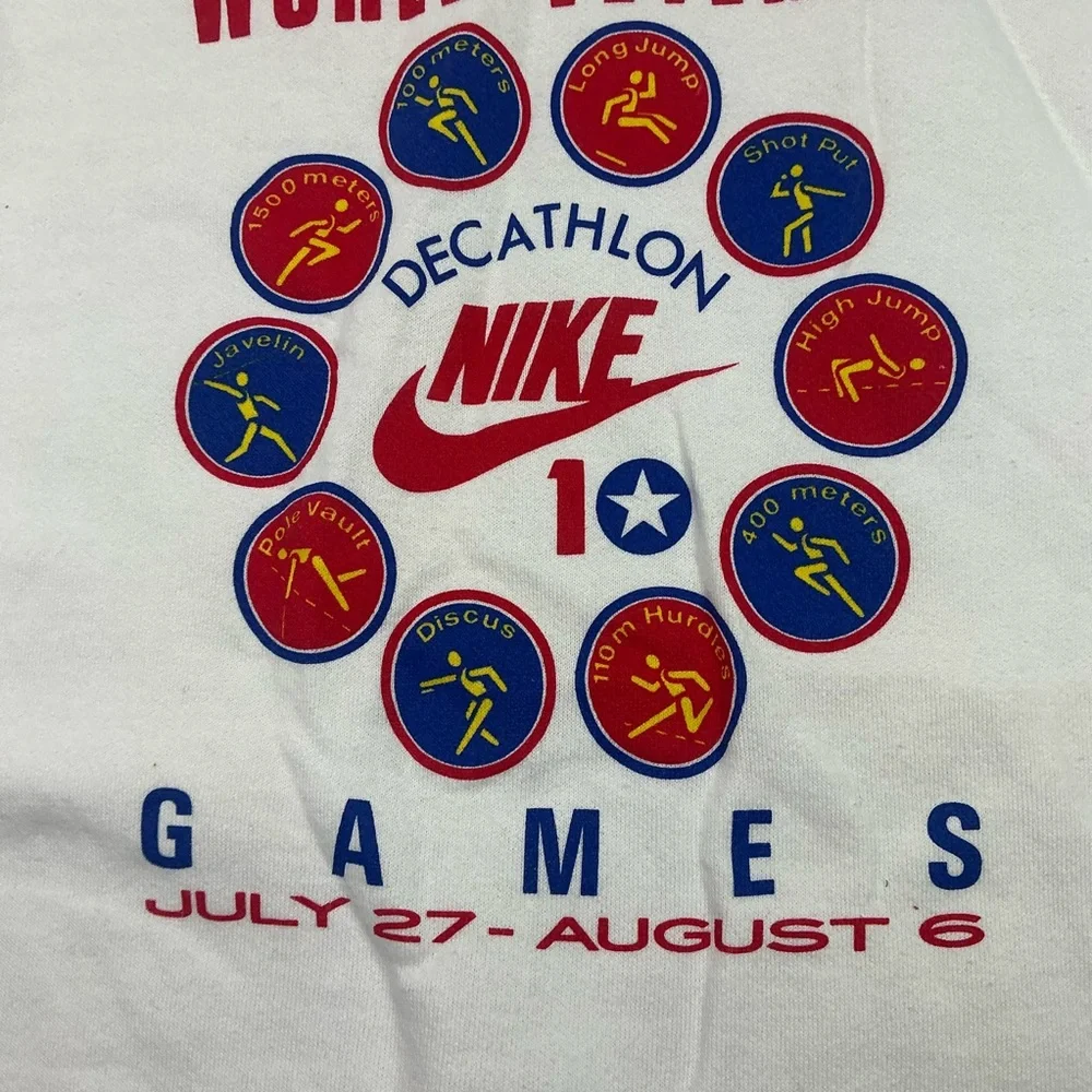 Vintage Nike World Veteran 1989 decathlon games Crewneck USA made size XL